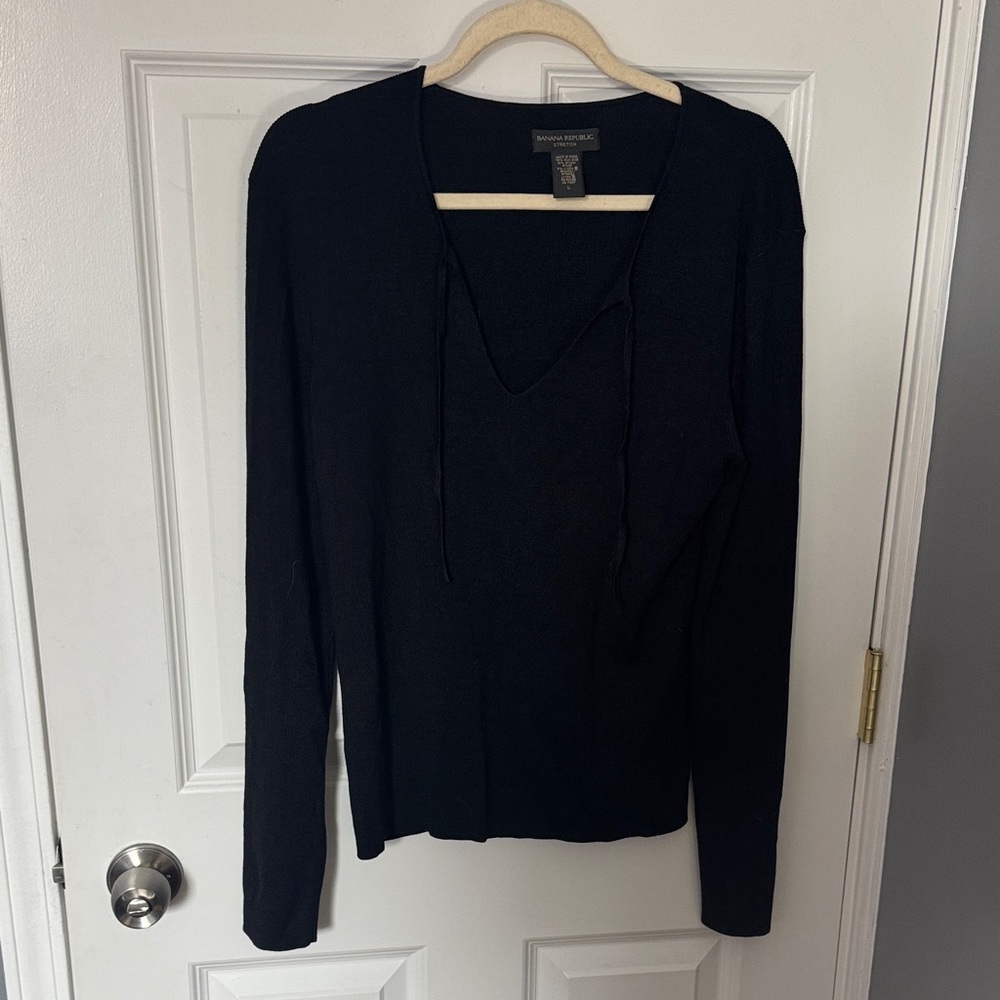Banana Republic Black Long Sleeve Top